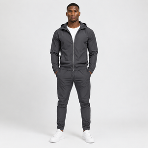 Donkergrijs windbreaker set