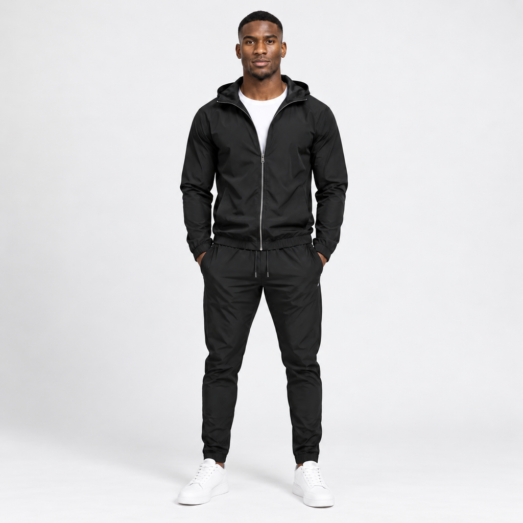 Windbreaker Set Zwart