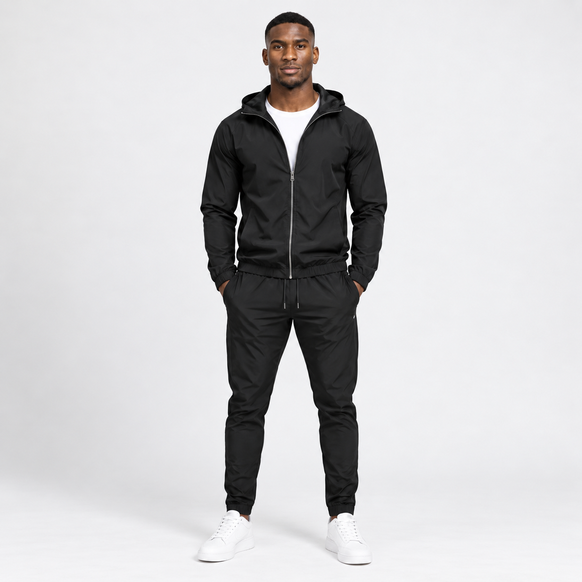 Windbreaker Set Zwart