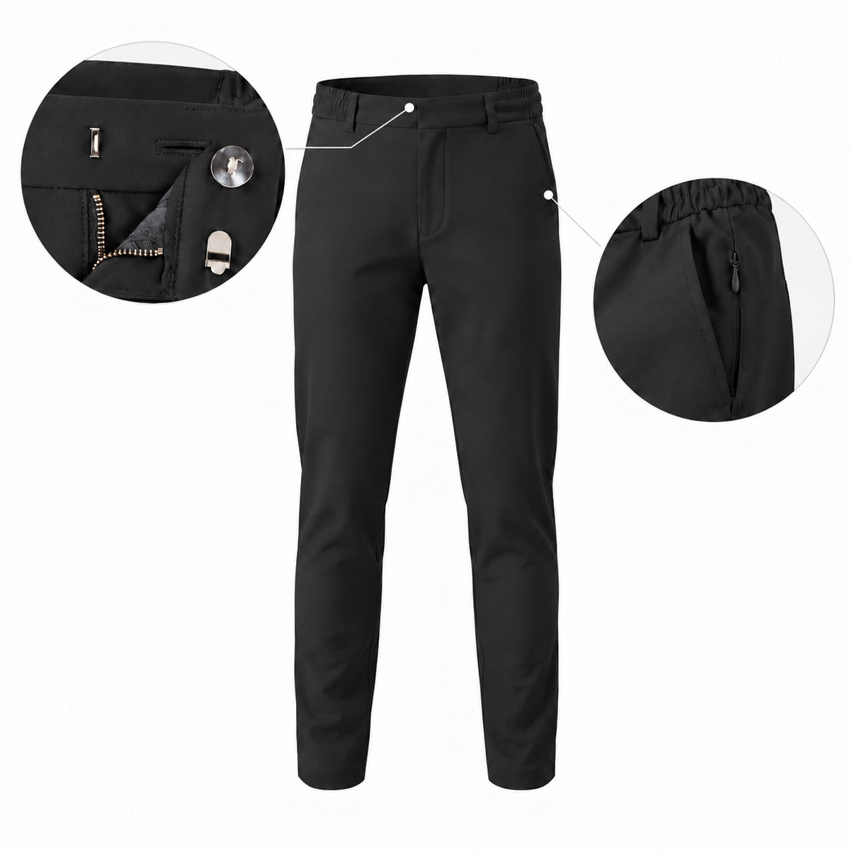 Shiny Chino Broek Zwart