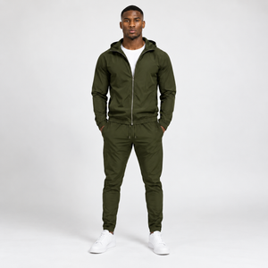 Olijfgroen windbreaker set