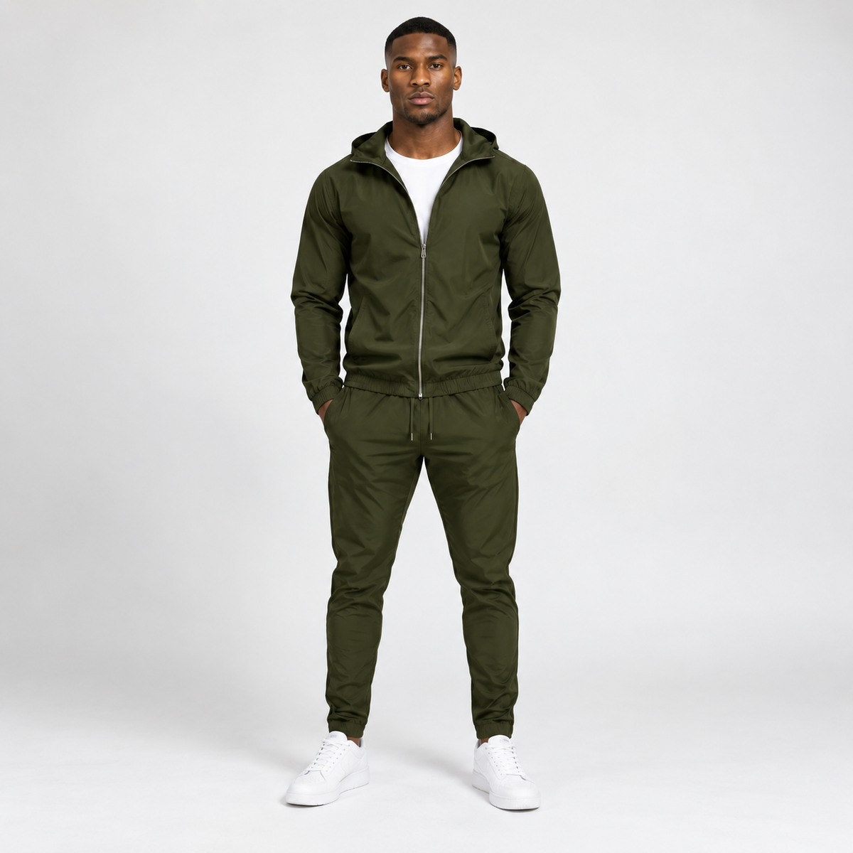 Windbreaker Set Olijfgroen