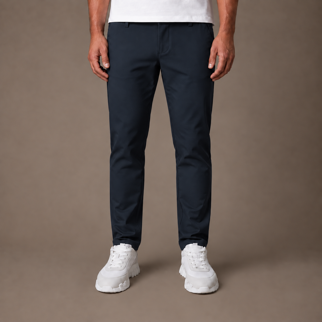 Shiny Chino Broek Donkerblauw